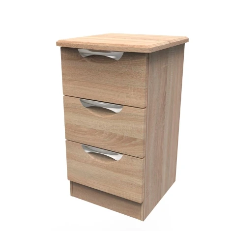 CAM001-BO-BO - Camden 3 Drawer Bardolino Oak Bedside Table