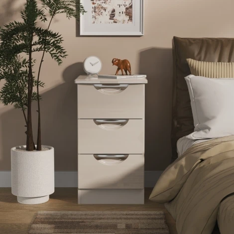 CAM001KGK - Camden Kashmir Gloss 3 Drawer Nightstand