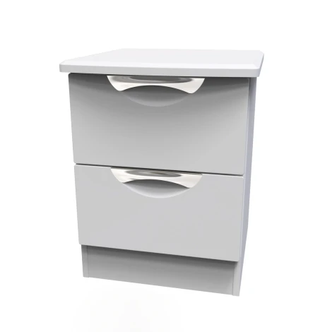 CAM005-GM-GM - Camden Grey Matt 2 Drawer Nightstand