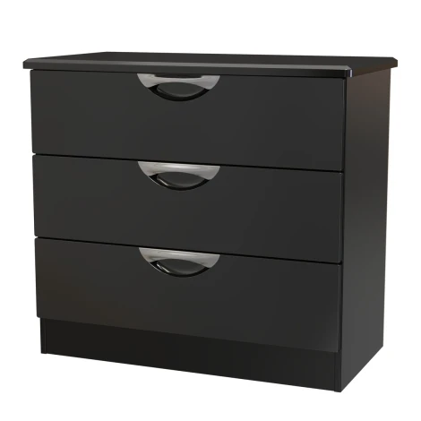 CAM010-BG-BM - Camden Black Gloss 3 Drawer Chest