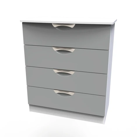 CAM011-DG-WM - Camden Dust Grey & White Matt 4 Drawer Chest