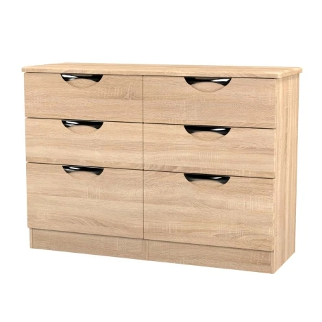 CAM015-BO-BO - Camden Bardolino Oak 6 Drawer Midi Chest