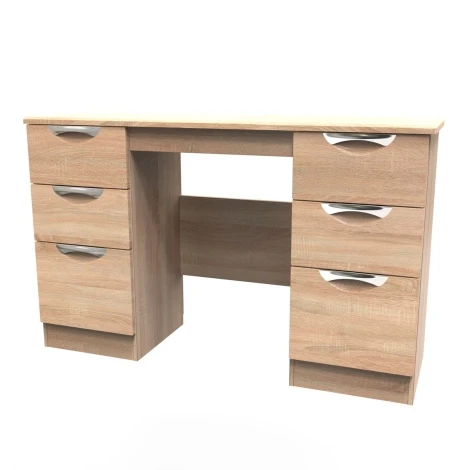CAM030-BO-BO - Camden Bardolino Oak Double Pedestal Vanity Table