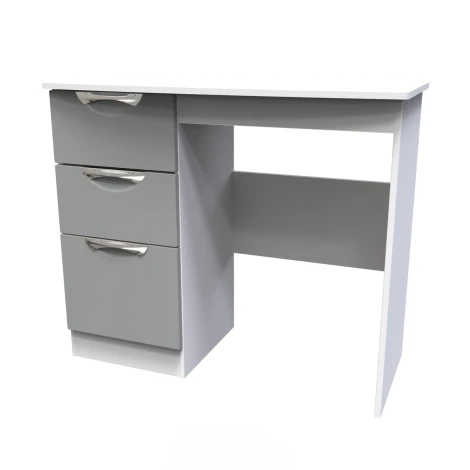CAM031-DG-WM - Camden Dust Grey & White Matt Single Pedestal Vanity Table