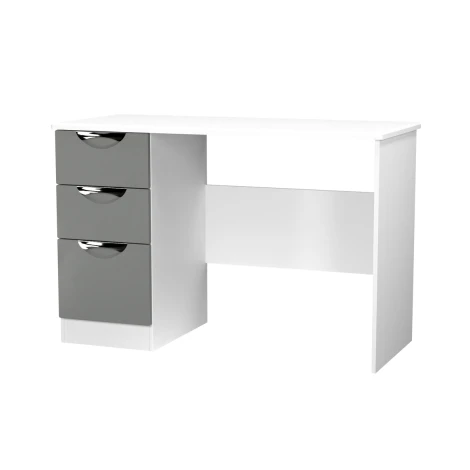 CAM032-DG-WM - Camden Dust Grey & White Matt Single Pedestal Vanity Table 