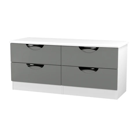 CAM036-DG-WM - Camden Dust Grey & White Matt 4 Drawer Bed Box