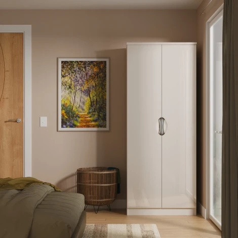 CAM060-KG-KM - Camden Kashmir Gloss 2 Door Double Plain Wardrobe