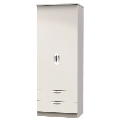 CAM081-KG-KM - Camden Kashmir Gloss 2 Door 2 Drawer Double Tall Plain Wardrobe