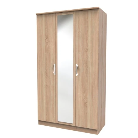 CAM137-BO-BO - Camden Bardolino Oak Triple Mirror Wardrobe