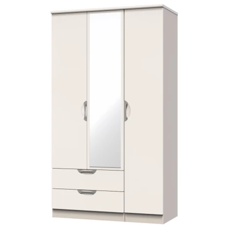 CAM142-KG-KM - Camden Kashmir Gloss 3 Door 2 Drawer Triple Tall Mirror Wardrobe