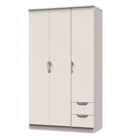 CAM160-KG-KM - Camden Kashmir Gloss 3 Door 2 Small Drawer Tall Triple Wardrobe