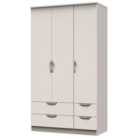 CAM161-KG-KM - Camden Kashmir Gloss 3 Door 4 Drawer Tall Triple Wardrobe