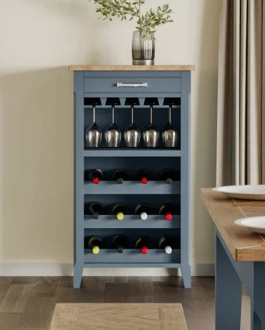 Signature Blue Wine Rack / Glass Storage Cabinet CFR05A