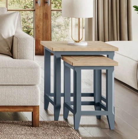 Signature Blue Nest of Two Tables CFR08B