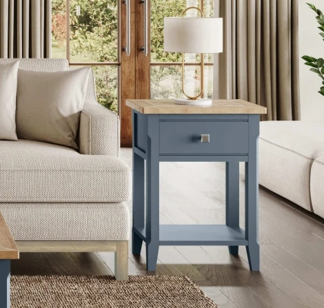Signature Blue One Drawer Lamp Table CFR10A