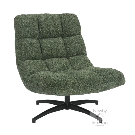 656-13-41-01-01 - Chillax Green Fabric Curved Swivel Lounge Chair