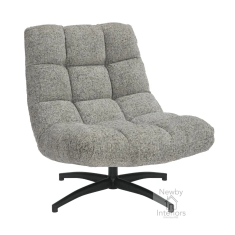 656-13-46-01-01 - Chillax Light Grey Fabric Curved Swivel Lounge Chair