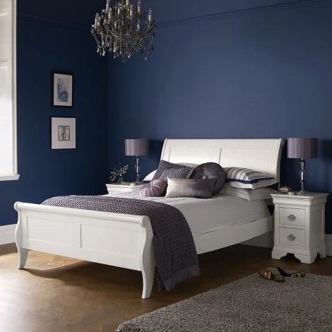 Chantilly White Panel King Bed Frame 150cm