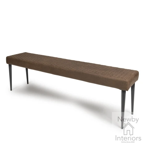 CHA-189S-AN - Charlie Antique Brown Nubuck Fabric Dining Bench