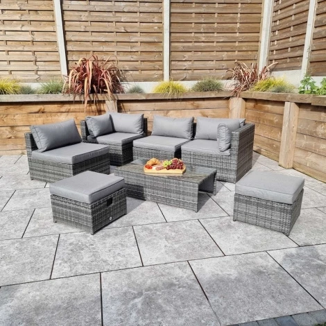 CHEL0329 - Signature Weave Chelsea Outdoor Grey Rattan Modular Sofa Set