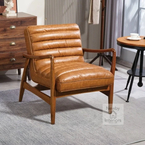 659-14-19-16-03 - Club Tan Leather Effect Armchair