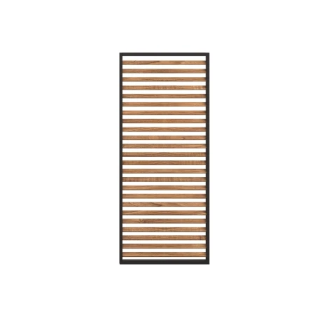 ALU-GB-LV16-12321812 - Como Pergola Louvre Wood Effect Panel with Grey Frame for 4m Side - 123x218