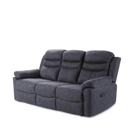 CONWAY-3R-CHAR-GLOU - Conway Charcoal Fabric Manual Reclining 3 Seater Sofa