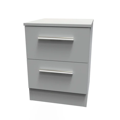 Contrast Dusk Grey 2 Drawer Bedside Cabinet
