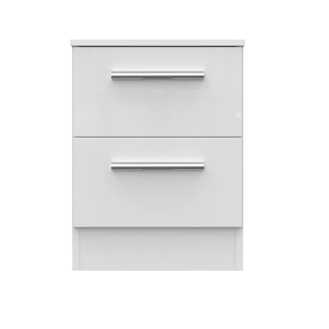 CTR005-WM - Contrast White Matt 2 Drawer Bedside Cabinet