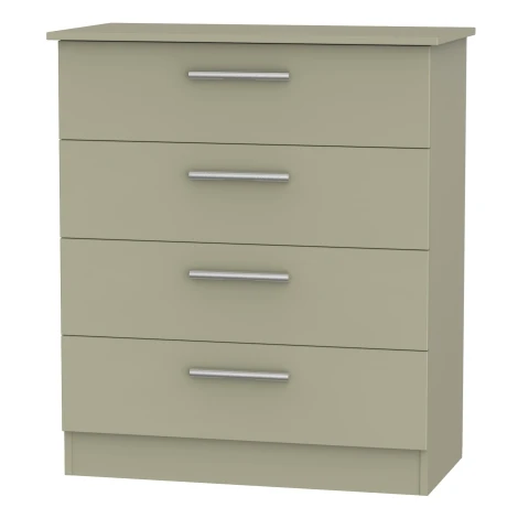 Contrast Mushroom Finish 4 Drawer Wide Chest