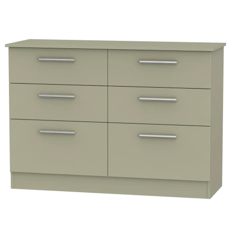 Contrast Mushroom Finish 6 Drawer Medium Chest