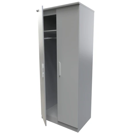 Contrast Dusk Grey 2 Door Plain Wardrobe