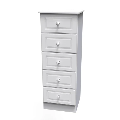 Crystal White Ash 5 Drawer Chest