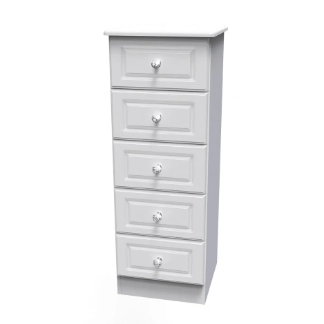 Crystal White Ash 5 Drawer Chest