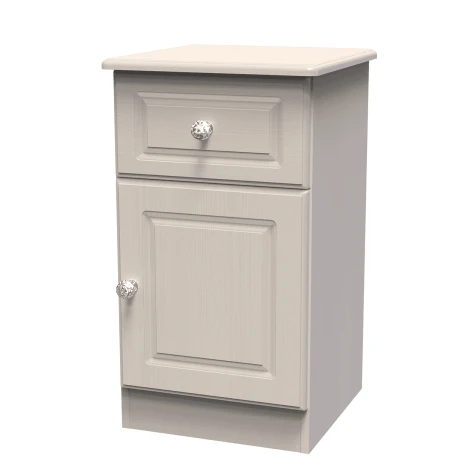 Crystal Kashmir Ash 1 Door 1 Drawer Bedside Cabinet