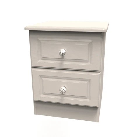 Crystal Kashmir Ash 2 Drawer Bedside Cabinet