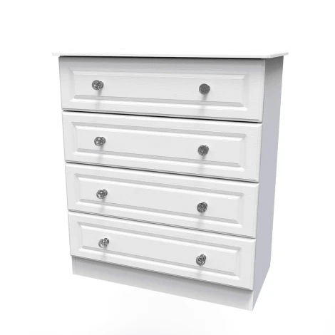 Crystal White Ash 4 Drawer Wide Chest
