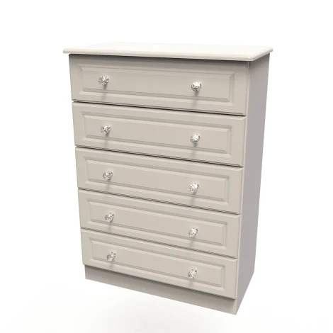 Crystal Kashmir Ash 5 Drawer Wide Chest