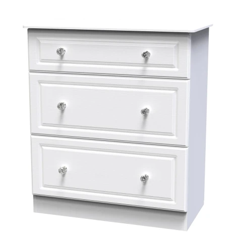 Crystal White Ash 3 Drawer Deep Chest