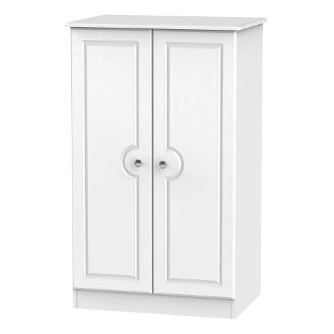 Crystal White Ash 2 Door Double Plain Medium Wardrobe