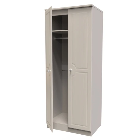 Crystal Kashmir Ash 2 Door Double Plain Wardrobe