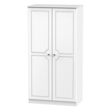 Crystal White Ash 2 Door Plain Wardrobe