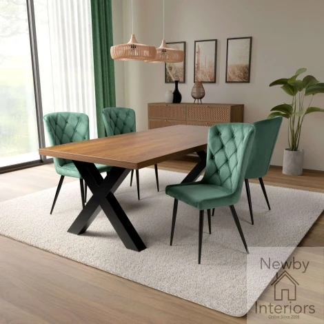 DAL-180-SO - Dallas Smoked Oak Top 1.8m Large Dining Table X Legs