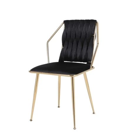 DC1632 - Daisy Black Velvet & Gold Chair (Pair)