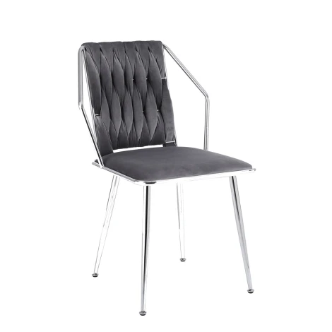 DC1633 - Daisy Grey Velvet & Gold Chair (Pair)