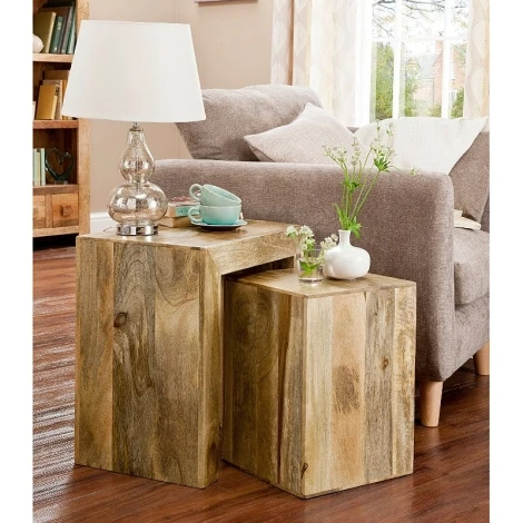 DCNT-L - Dakota Mango Cube Nest Tables