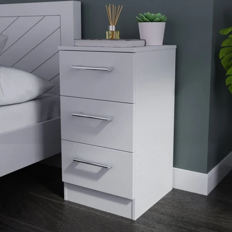 DEV001-GM - Devon Grey Matt 3 Drawer Chest