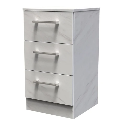 DEV001-MB - Devon White Marble Effect 3 Drawer Chest