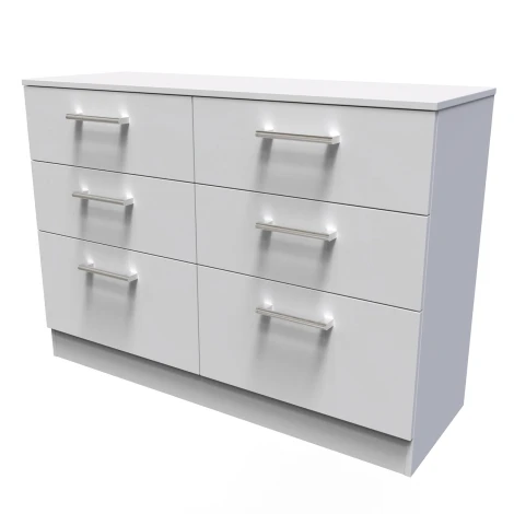 DEV015-GM - Devon Grey Matt 6 Drawer Medium Chest