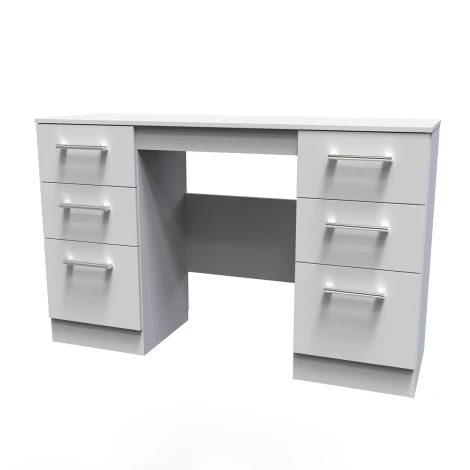DEV030-GM - Devon Grey Matt Double Pedestal Vanity Table